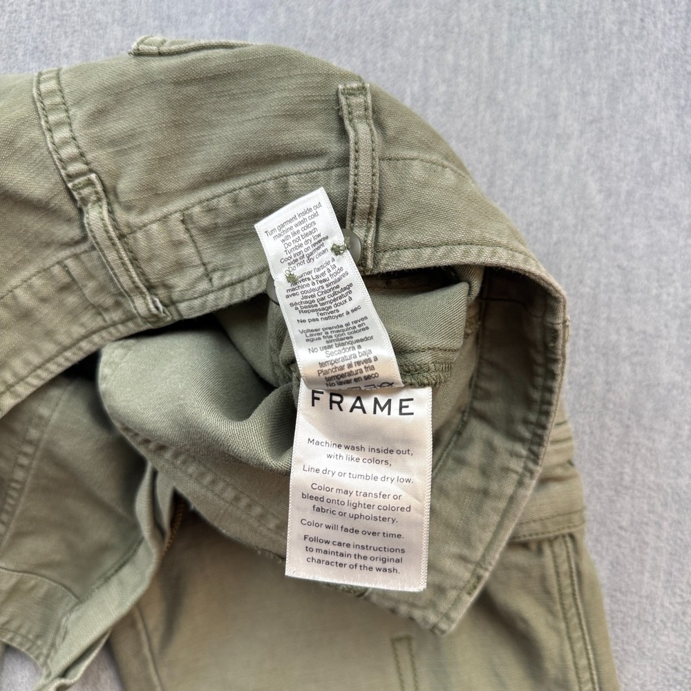 Frame Denim Pants Womens 26 Military Green Service Cropped Cargo Utility Pockets - Picture 6 of 14